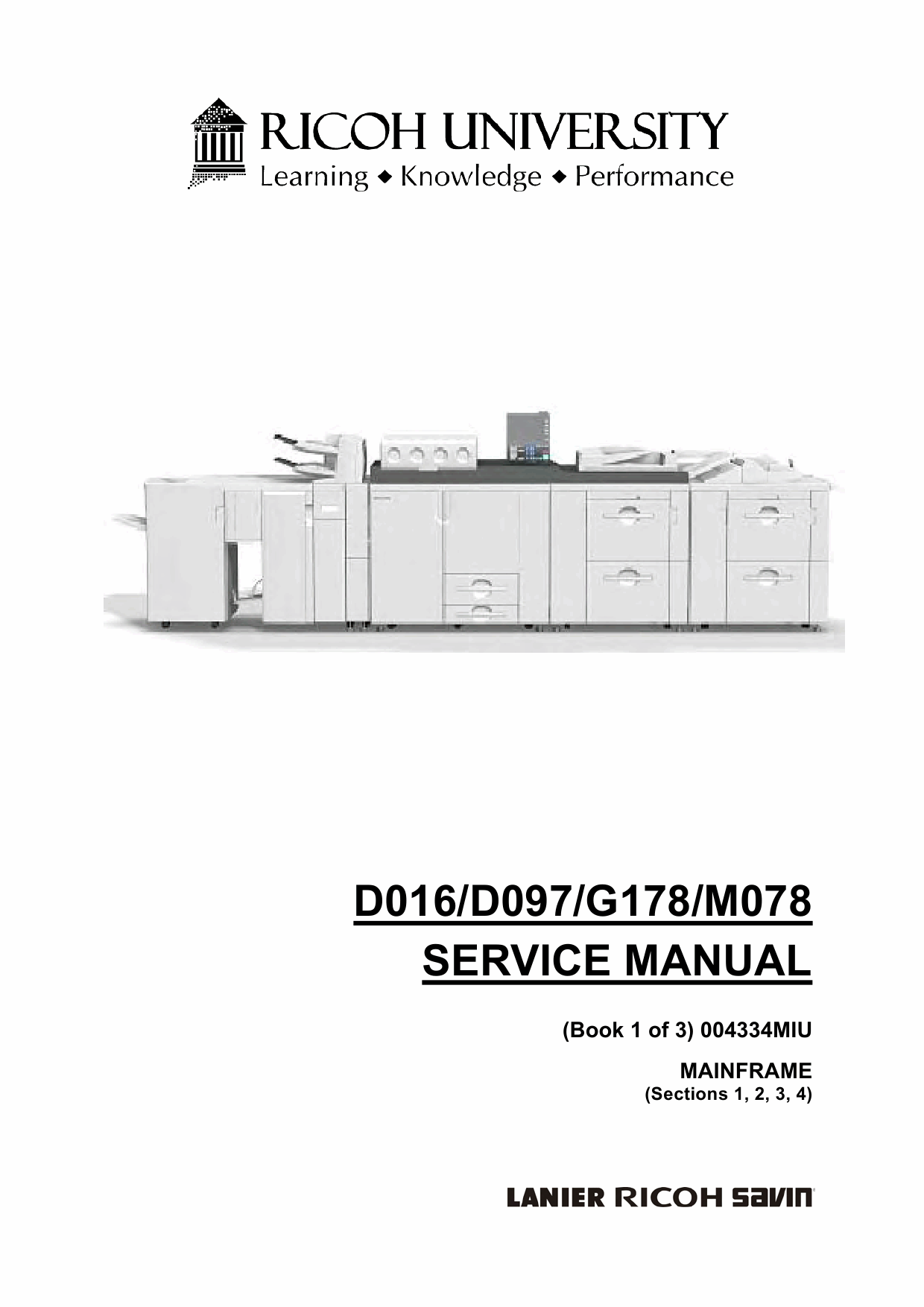 RICOH Aficio Pro-C720s C900s C900 C720 D016 D097 G178 M078 Service Manual-1